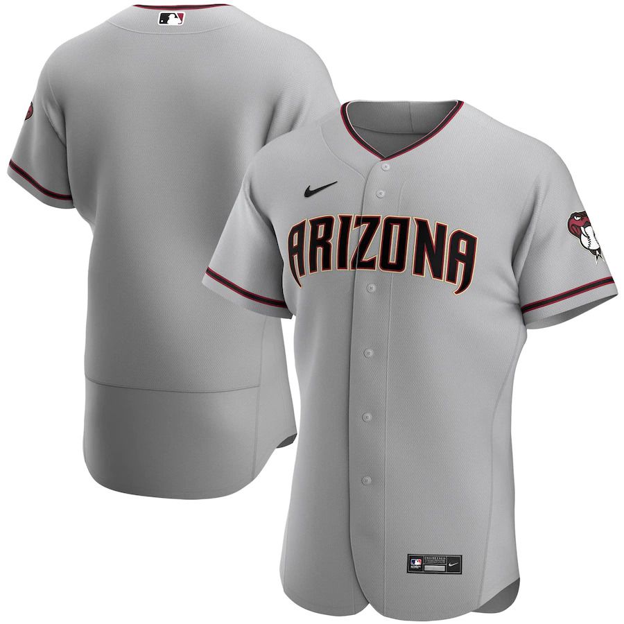 Men Arizona Diamondbacks Nike Gray Road Authentic Team MLB Jersey->customized mlb jersey->Custom Jersey